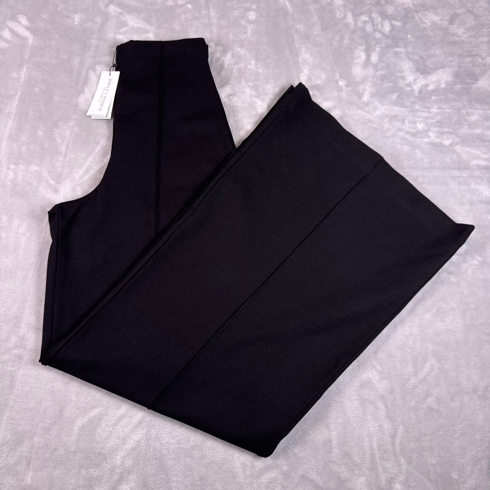 Ripley Rader Womens Black Wide Leg Ponte Pants High Rise Front Seam Size 4 L NEW